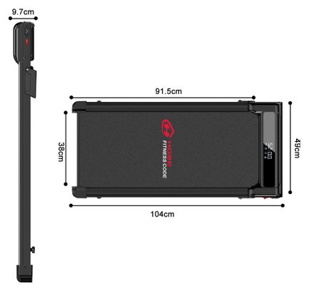 Tapis de marche Fitness Z3 compact sous bureau Noir