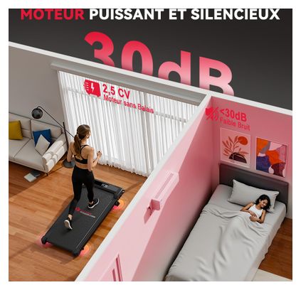 Tapis de marche Fitness Z3 compact sous bureau Noir