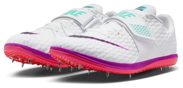 Nike High Jump Elite Leichtathletikschuh Weiß/Rot/Violett Unisex