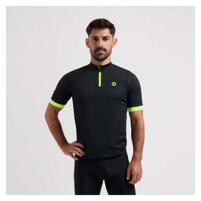 Maillot Manches Courtes Rogelli Core Homme Noir/Fluor