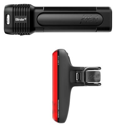 Set voor- en achterverlichting Knog Blinder Pro 1400 / Blinder R-150 Zwart