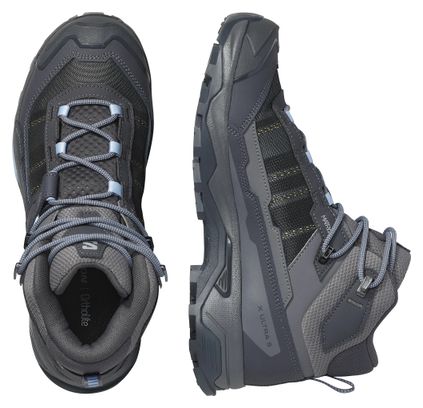 Salomon X Ultra 5 Mid GTX Wanderschuhe, grau/blau, für Damen