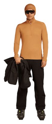 Baselayer 1/2 zip Icebreaker Merino 260 Tech Marron Homme