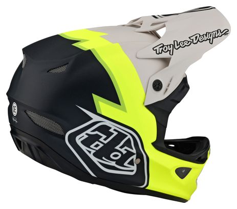 Troy Lee Designs D3 Fiberlite Full Face Helmet Grey/Yellow/Black