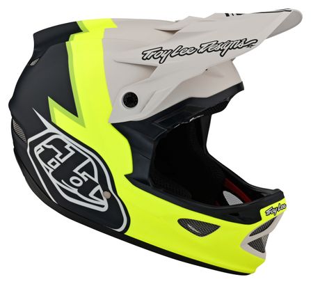 Troy Lee Designs D3 Fiberlite Full Face Helmet Grey/Yellow/Black