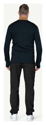 Heren fleece Devold Egga Grid Merino JKT Beige/Blauw 