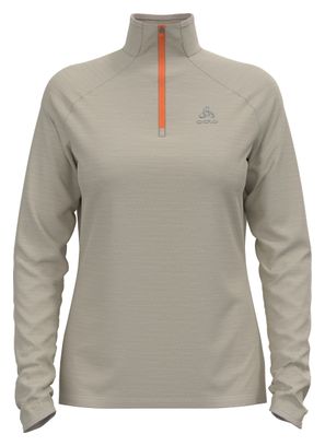 Maillot Manches Longues Femme Odlo 1/2 Zip Run Easy Gris