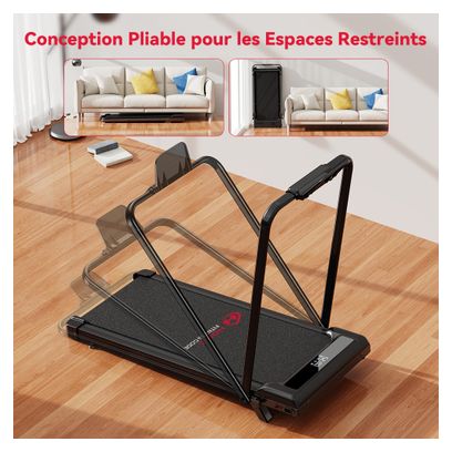 Tapis de course Fitness Z3 avec poignées compact sous bureau Noir