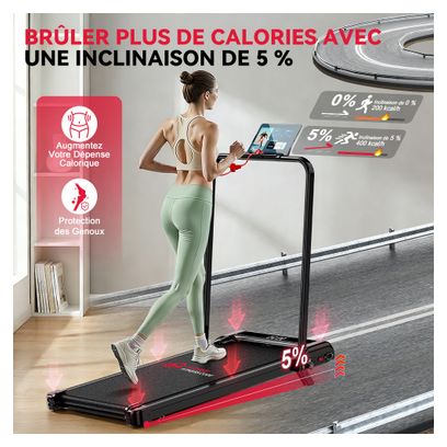 Tapis de course Fitness Z3 avec poignées compact sous bureau Noir