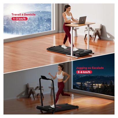 Tapis de course Fitness Z3 avec poignées compact sous bureau Noir