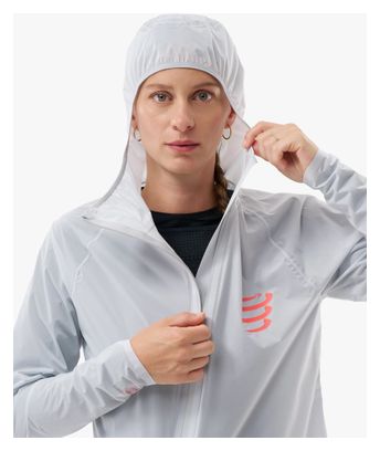 Veste Imperméable Compressport Hurricane Waterproof 10/10 Gris Femme