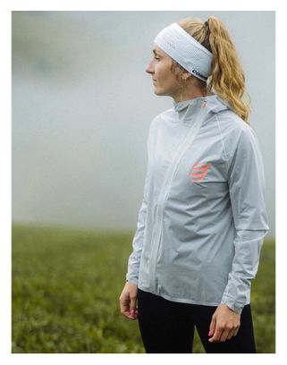 Veste Imperméable Compressport Hurricane Waterproof 10/10 Gris Femme