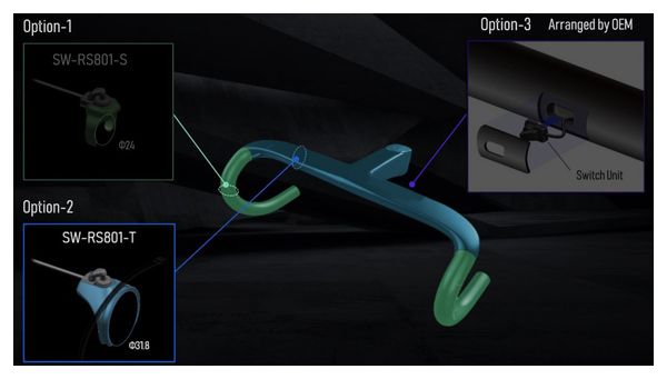 Shimano Di2 SW-RS801-T Satellite Shifters Tops - Long Cable (260 mm)