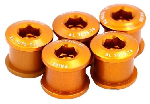 Pride Bolzen/Muttern Kettenblatt Vortex Aluminium 6.5mm GOLD