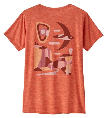 Camiseta Patagonia Mujer Cap Cool Daily Graphic Lands Naranja