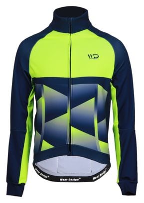 Veste vélo thermique CUB COLD bleu/jaune