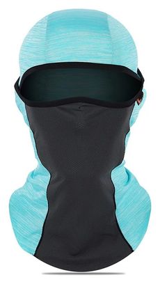 Cachecou Masque Solaire Soie Glacée Protection Totale Eté Bleu