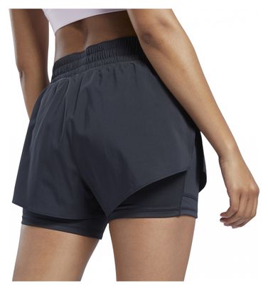 Pantalón corto Reebok Workout 2 en 1 para mujer negro