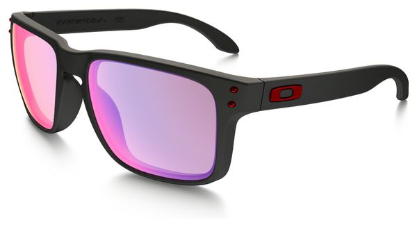 OAKLEY Sonnenbrille HOLBROOK Matte Schwarz / Rot Positive Iridium Ref OO9102-36
