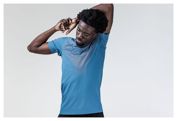Camiseta de running X-Bionic Twyce Run Azul Naranja para hombre