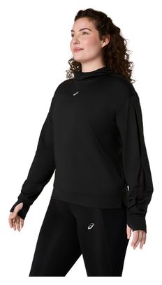 Maglia termica con cappuccio Asics Nagino Run Winter nera da donna