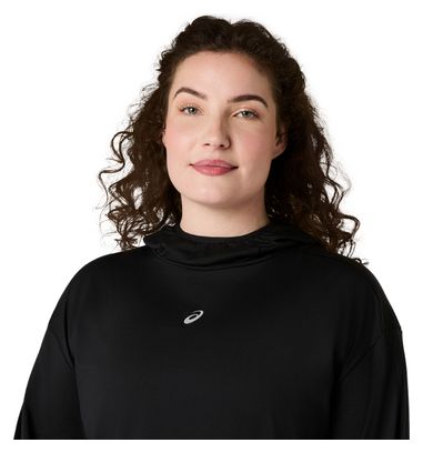 Maglia termica con cappuccio Asics Nagino Run Winter nera da donna