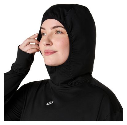 Maglia termica con cappuccio Asics Nagino Run Winter nera da donna