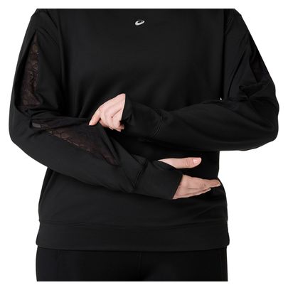 Maglia termica con cappuccio Asics Nagino Run Winter nera da donna