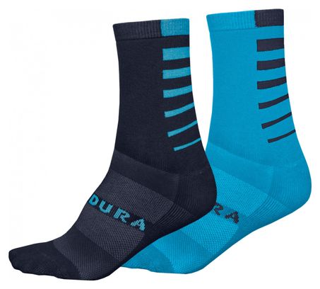Endura Coolmax Striped Socks (Packung mit 2 Paaren) Blau