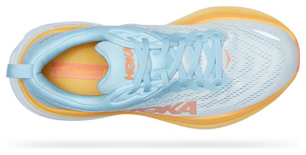 Women's Bondi 8 Running Shoes Blue Yellow Coral
