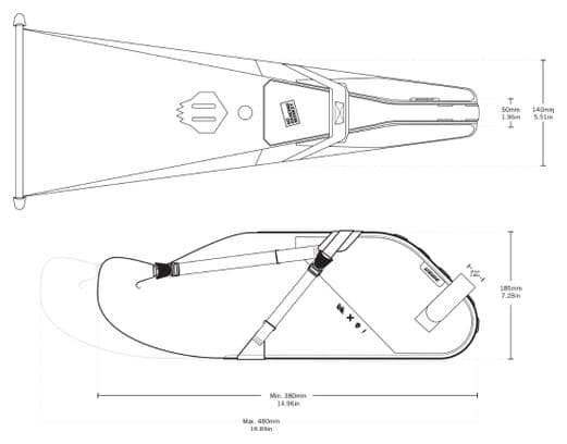 Roll-Top Saddle Bag9L volume380g49.3 x 15.5 x 14.5 cm