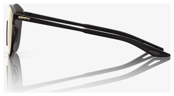 Sonnenbrille 100% Legere Round Matte Black HiPER Gold 24K Mirror