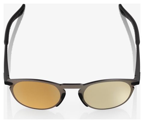 Sonnenbrille 100% Legere Round Matte Black HiPER Gold 24K Mirror