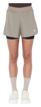 2-in-1 Circle Super Short, beige, dames