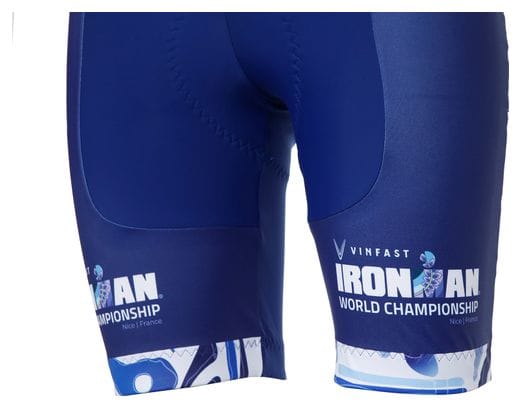 Kurze Radhose ohne Träger Santini x Ironman - Weltmeisterschaft Nizza 2024 - Blau Damen