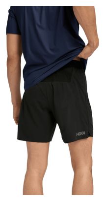 Hoka Glide 7in 2-in-1 korte broek voor heren, zwart