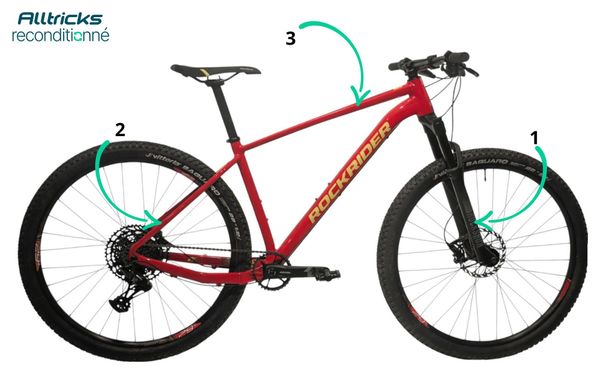 Hardtail-Mountainbike Rockrider XC120 Sram NX 12v Rot T.L 175/184 cm – generalüberholtes Produkt