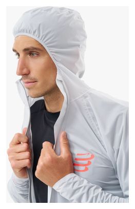 Veste imperméable Compressport Hurricane Waterproof 10/10 Gris Homme