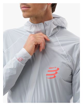 Veste imperméable Compressport Hurricane Waterproof 10/10 Gris Homme