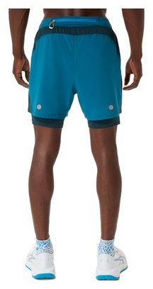 Pantaloncini 2 in 1 Asics Road 5in blu da uomo