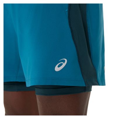 Pantaloncini 2 in 1 Asics Road 5in blu da uomo