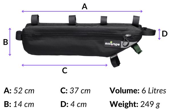 Miss Grape Internode 6 Adventure WP Borsa da telaio nera