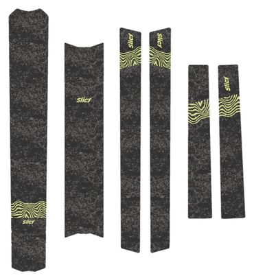 Kit Protection de Cadre Slicy Custom Asphalt Gris / Jaune Mat