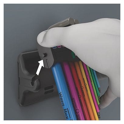 Kit de 9 Clés Allen Wera Coudées avec Support