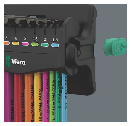 Kit de 9 Clés Allen Wera Coudées avec Support