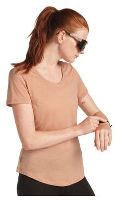 T-shirt Femme Icebreaker Merino 125 Cool-Lite Sphere 3 Col Degage Beige