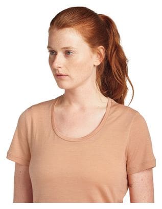 T-shirt Femme Icebreaker Merino 125 Cool-Lite Sphere 3 Col Degage Beige