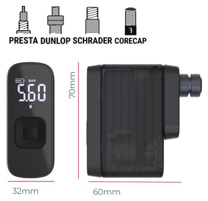 Minipompa elettrica BBB BarBank (max 120 psi / 8 bar)