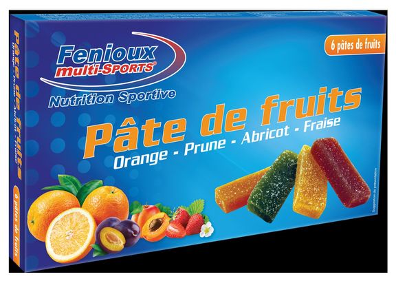 FENIOUX MULTI-SPORTS Boite de 6 Pâtes De Fruits Abricot Fraise Orange Prune