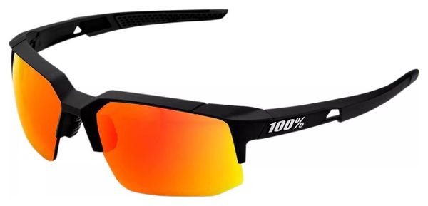 Lunettes 100% Speedcoupe Soft Noir / Ecran Rouge Miroir